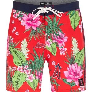 NWT HURLEY x '47 Los Angeles Angels Mens Phantom Boardshorts Sz 36 Length 18”